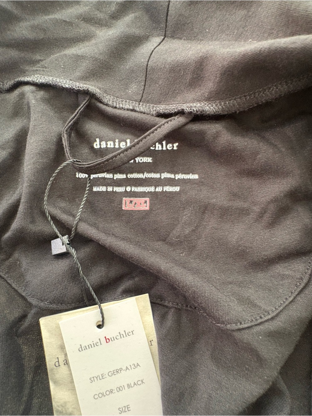 Daniel Buchler Men’s Black Hoodie - Peruvian Pima Cotton